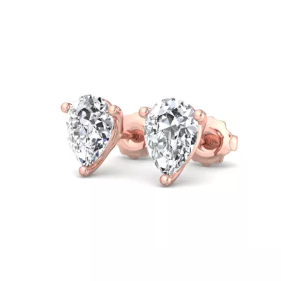 Fancy Shape Three-Prong Martini Screw Back Earrings
