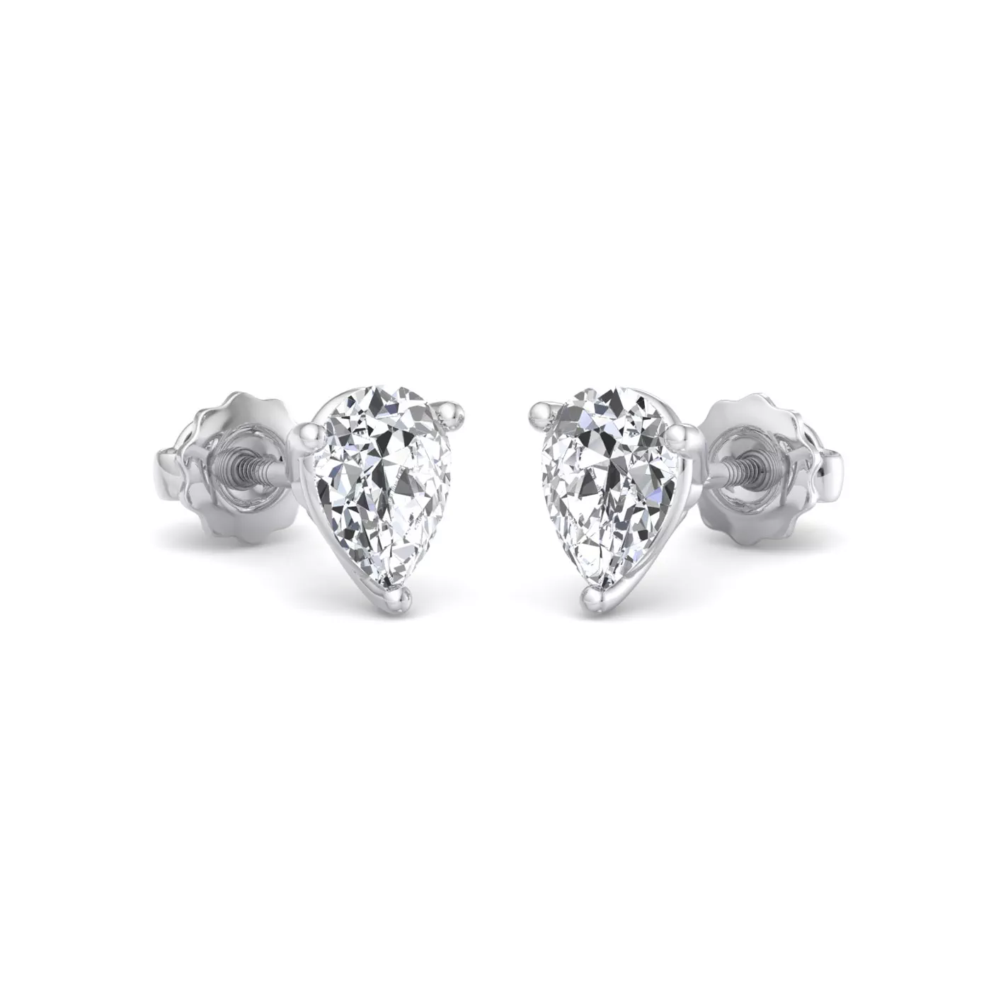 Fancy Shape Three-Prong Martini Screw Back Earrings