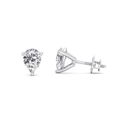 Fancy Shape Three-Prong Martini Screw Back Earrings