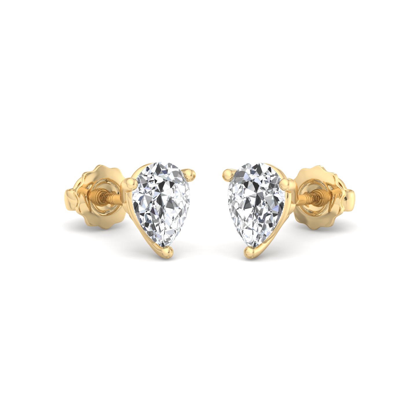Fancy Shape Three-Prong Martini Screw Back Earrings
