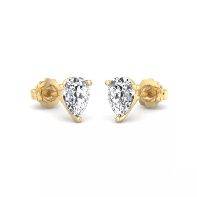 Fancy Shape Three-Prong Martini Screw Back Earrings