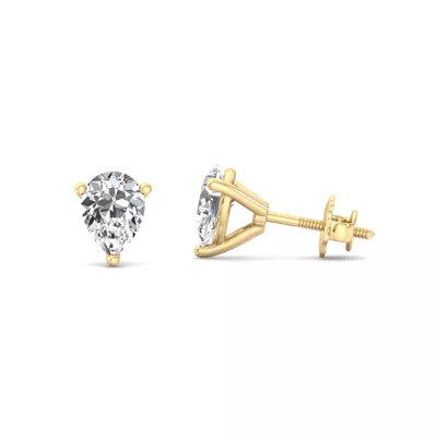Fancy Shape Three-Prong Martini Screw Back Earrings