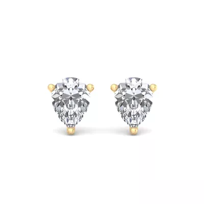 Fancy Shape Three-Prong Martini Screw Back Earrings