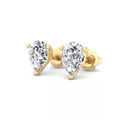 Fancy Shape Three-Prong Martini Screw Back Earrings
