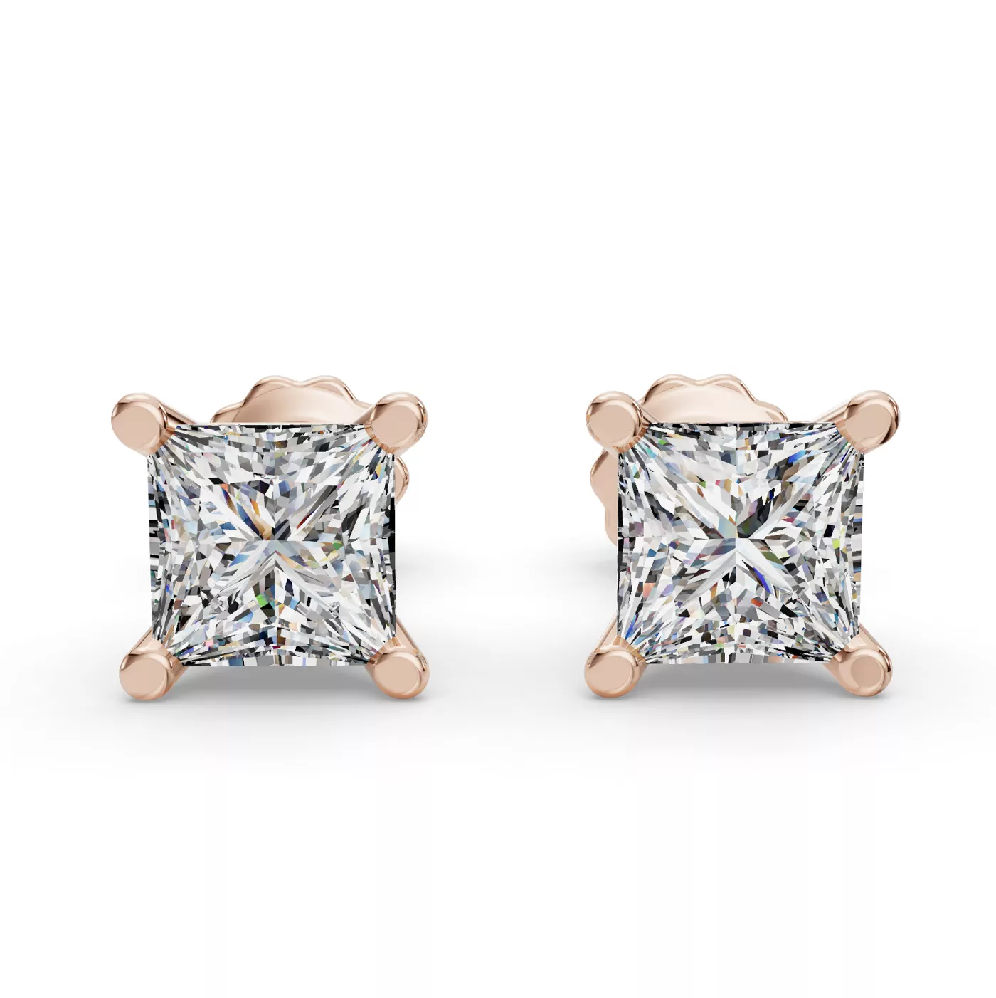 Princess Four-Prong Martini Earrings