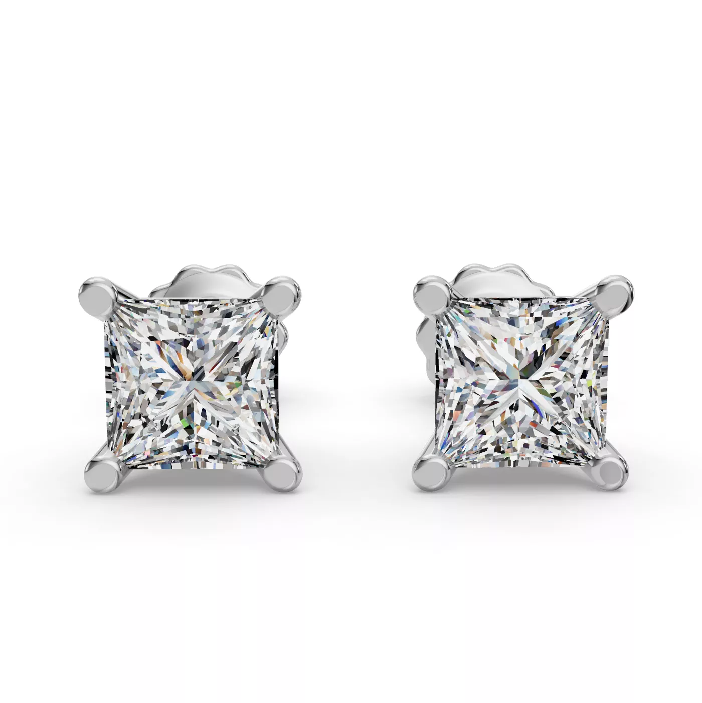 Princess Four-Prong Martini Earrings