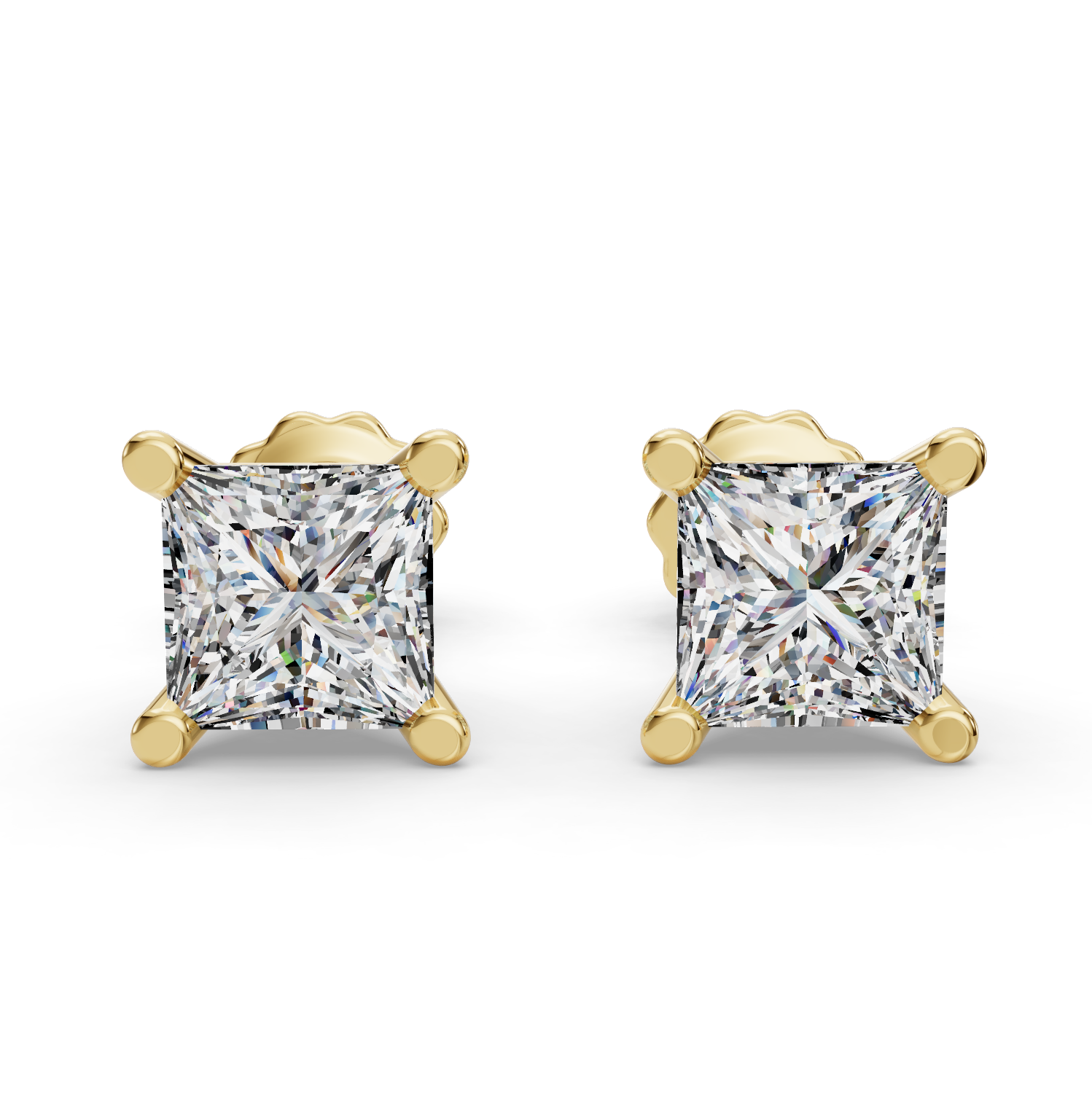 Princess Four-Prong Martini Earrings