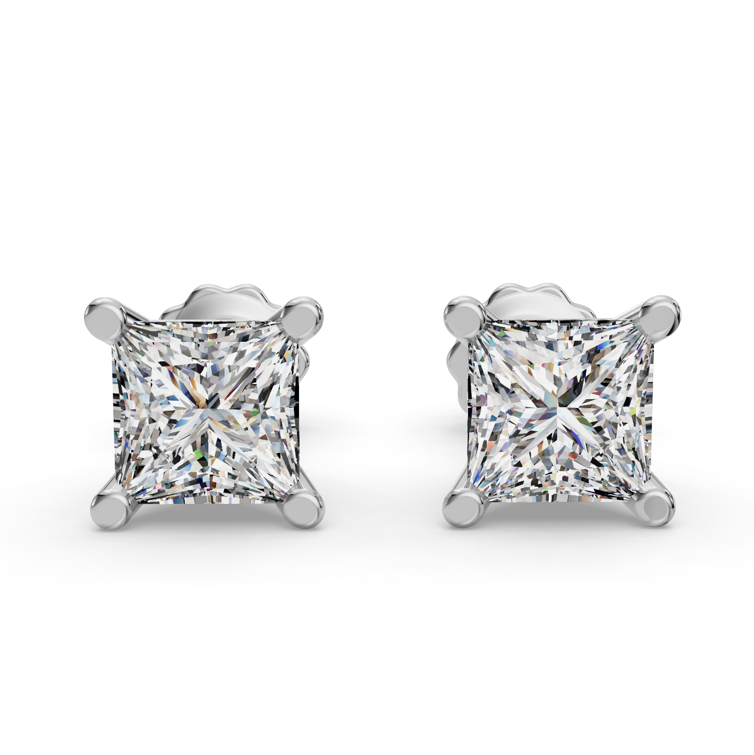 Princess Four-Prong Martini Earrings