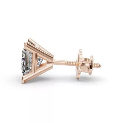 Princess Four-Prong Martini Screw Back Earrings
