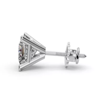 Princess Four-Prong Martini Screw Back Earrings