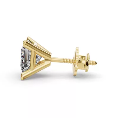 Princess Four-Prong Martini Screw Back Earrings