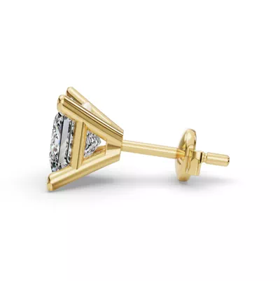 Princess Four-Prong Martini Guardian Back Earrings