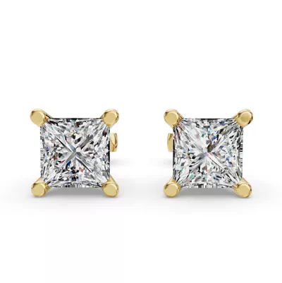 Princess Four-Prong Martini Guardian Back Earrings