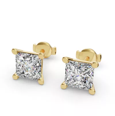 Princess Four-Prong Martini Guardian Back Earrings
