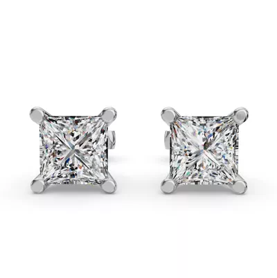 Princess Four-Prong Martini Guardian Back Earrings