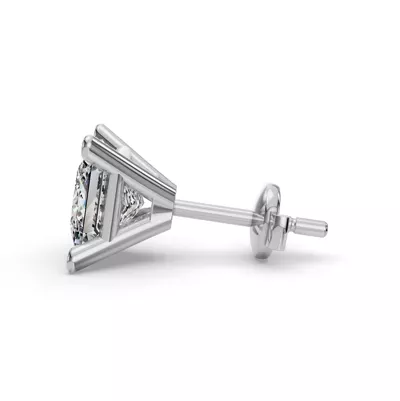 Princess Four-Prong Martini Guardian Back Earrings