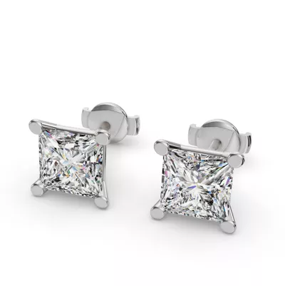 Princess Four-Prong Martini Guardian Back Earrings