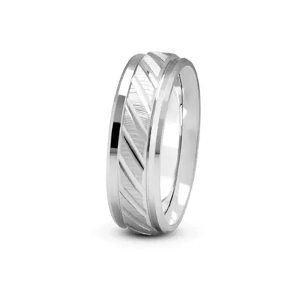 Diagonal Diamond Cut Carved Band (8mm)