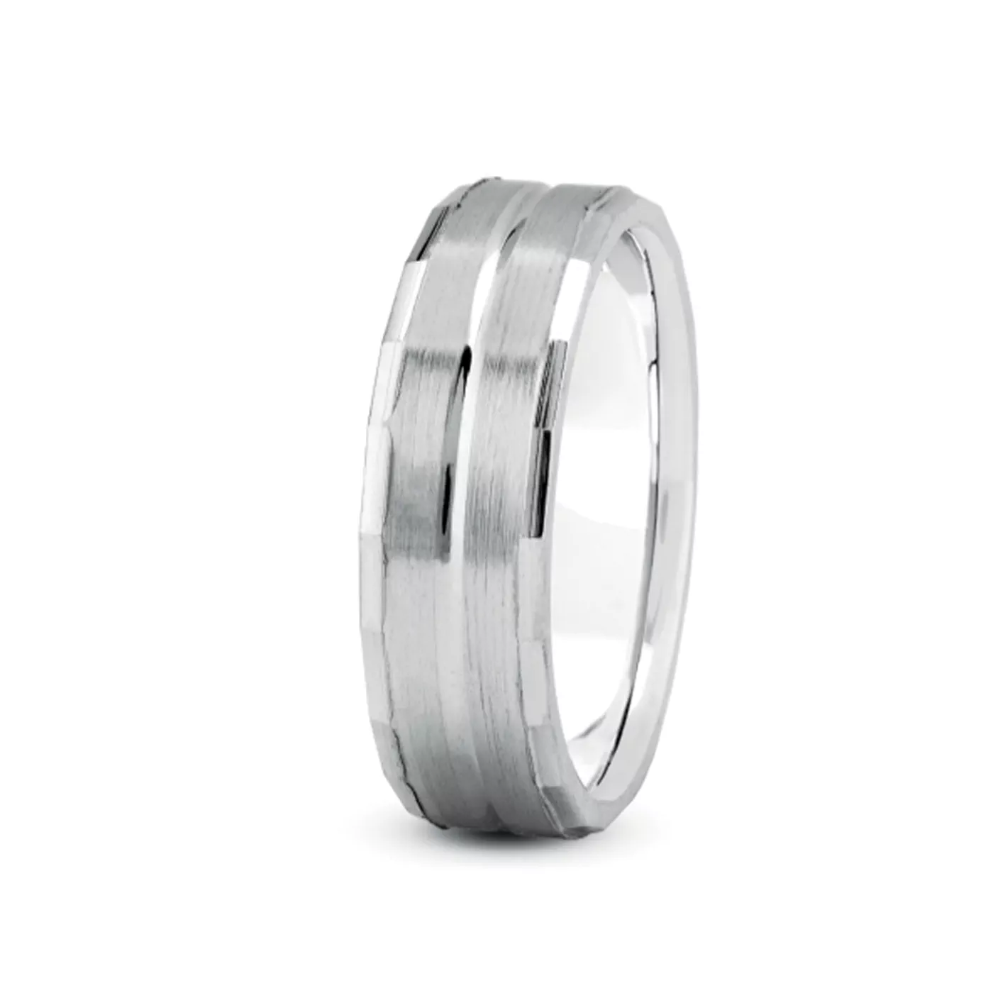 Geometric Band With Satin Finished Center (6mm)