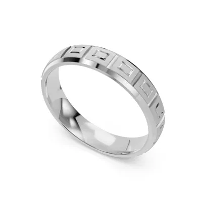 Square Diamond Cut Carved Band (4mm)