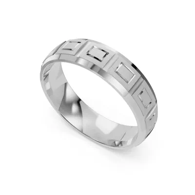 Square Diamond Cut Carved Band (5mm)