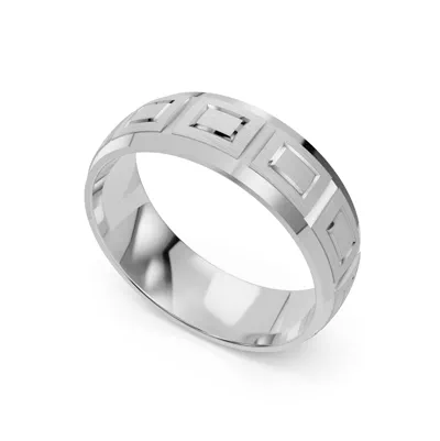 Square Diamond Cut Carved Band (6mm)
