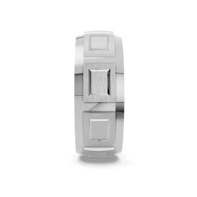 Square Diamond Cut Carved Band (7mm)