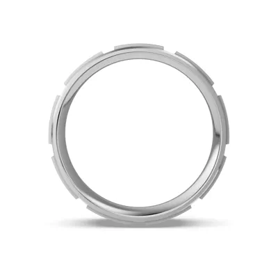 Square Diamond Cut Carved Band (7mm)
