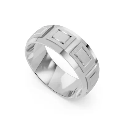 Square Diamond Cut Carved Band (7mm)