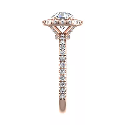 Chloe Single Row Halo Engagement Ring