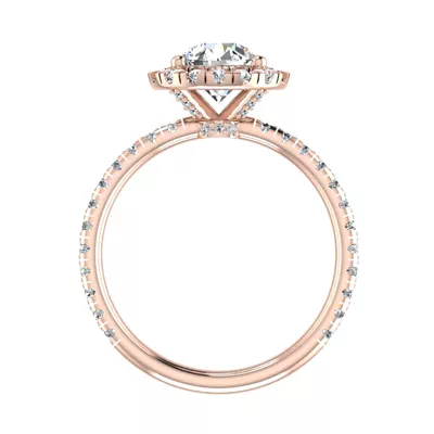 Chloe Single Row Halo Engagement Ring