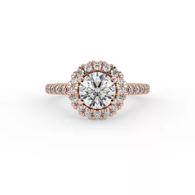 Chloe Single Row Halo Engagement Ring