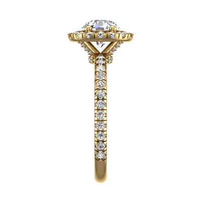 Chloe Single Row Halo Engagement Ring