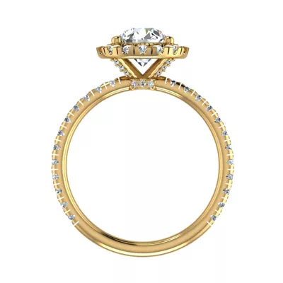 Chloe Single Row Halo Engagement Ring