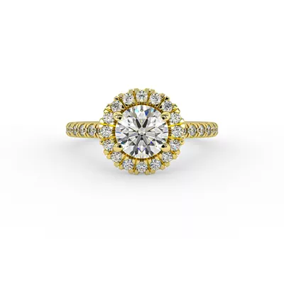 Chloe Single Row Halo Engagement Ring