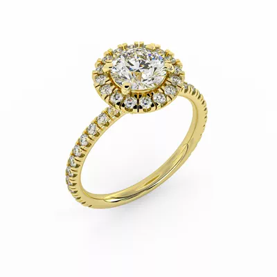 Chloe Single Row Halo Engagement Ring