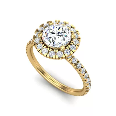 Chloe Single Row Halo Engagement Ring