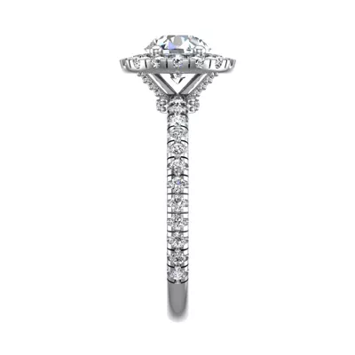 Chloe Single Row Halo Engagement Ring