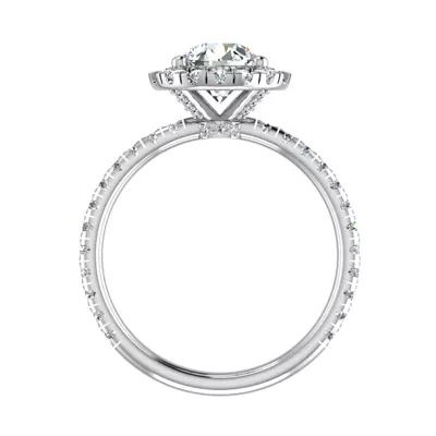 Chloe Single Row Halo Engagement Ring