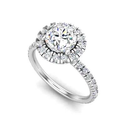 Chloe Single Row Halo Engagement Ring