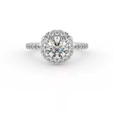Chloe Single Row Halo Engagement Ring