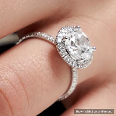 Chloe Single Row Halo Engagement Ring