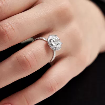 Chloe Single Row Halo Engagement Ring