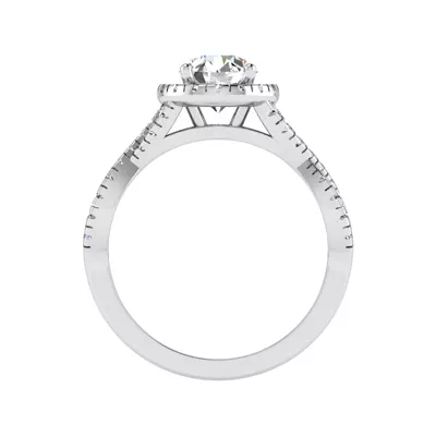 Zoey Twist Style Halo Engagement Ring