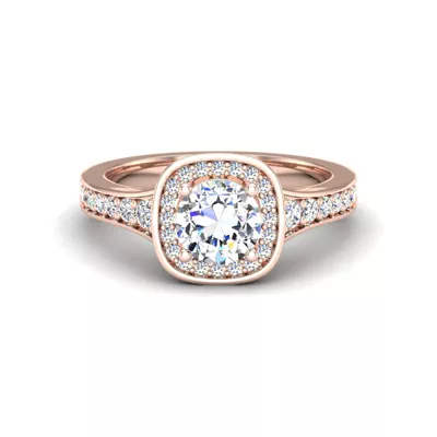 Amira Bezel Halo Engagement Ring