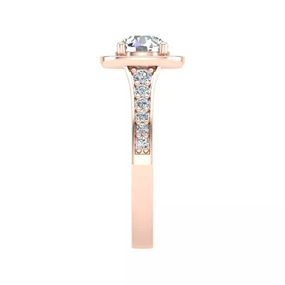 Amira Bezel Halo Engagement Ring