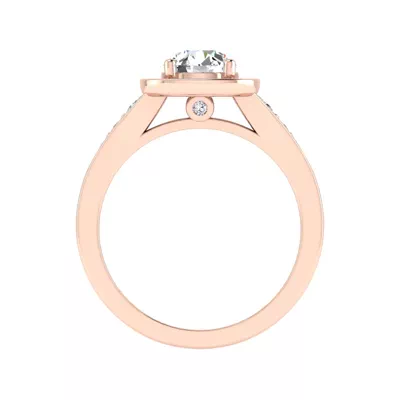 Amira Bezel Halo Engagement Ring