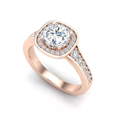 Amira Bezel Halo Engagement Ring