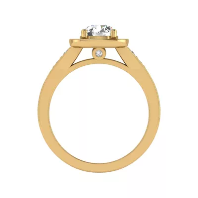 Amira Bezel Halo Engagement Ring