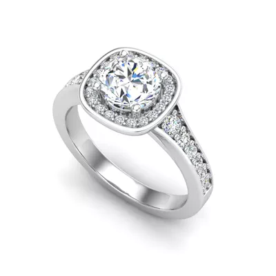 Amira Bezel Halo Engagement Ring